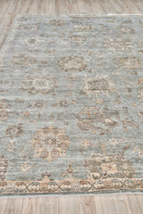 Exquisite Rugs Museum Hand-knotted Bamboo Silk 3492 Blue/Gray 8' x 10' Area Rug