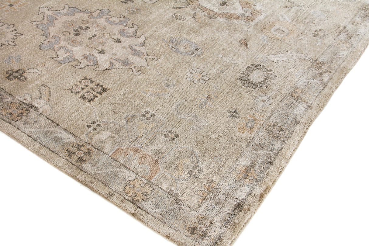 Exquisite Rugs Museum Hand-knotted Bamboo Silk 3493 Beige 8' x 10' Area Rug
