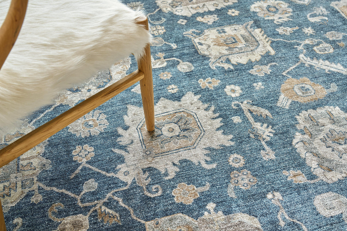 Exquisite Rugs Museum Hand-knotted Bamboo Silk 3494 Navy 10' x 14' Area Rug