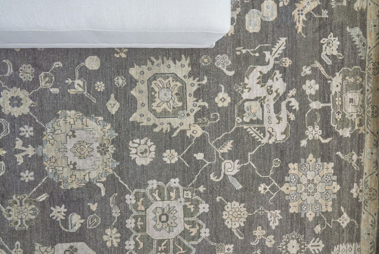 Exquisite Rugs Museum Hand-knotted Bamboo Silk 3495 Midnight Charcoal 6' x 9' Area Rug