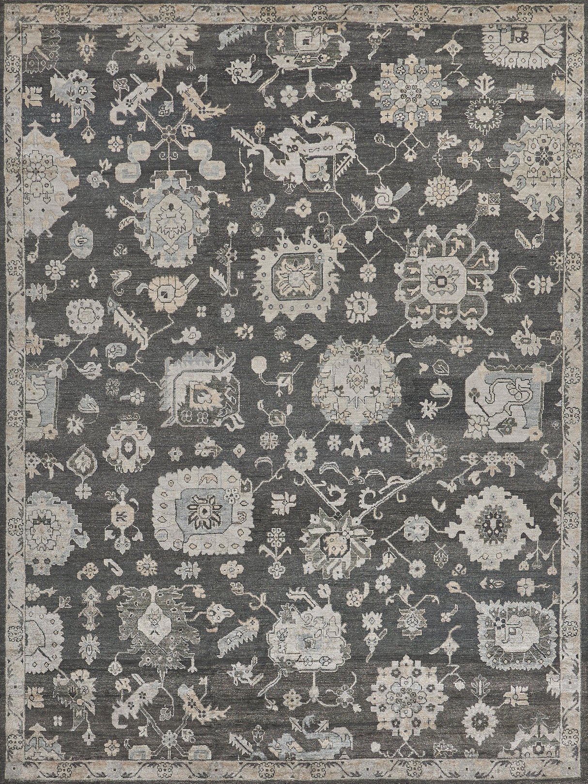 Exquisite Rugs Museum Hand-knotted Bamboo Silk 3495 Midnight Charcoal 8' x 10' Area Rug