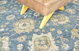 Exquisite Rugs Museum Hand-knotted Bamboo Silk 3496 Medium Blue 8' x 10' Area Rug