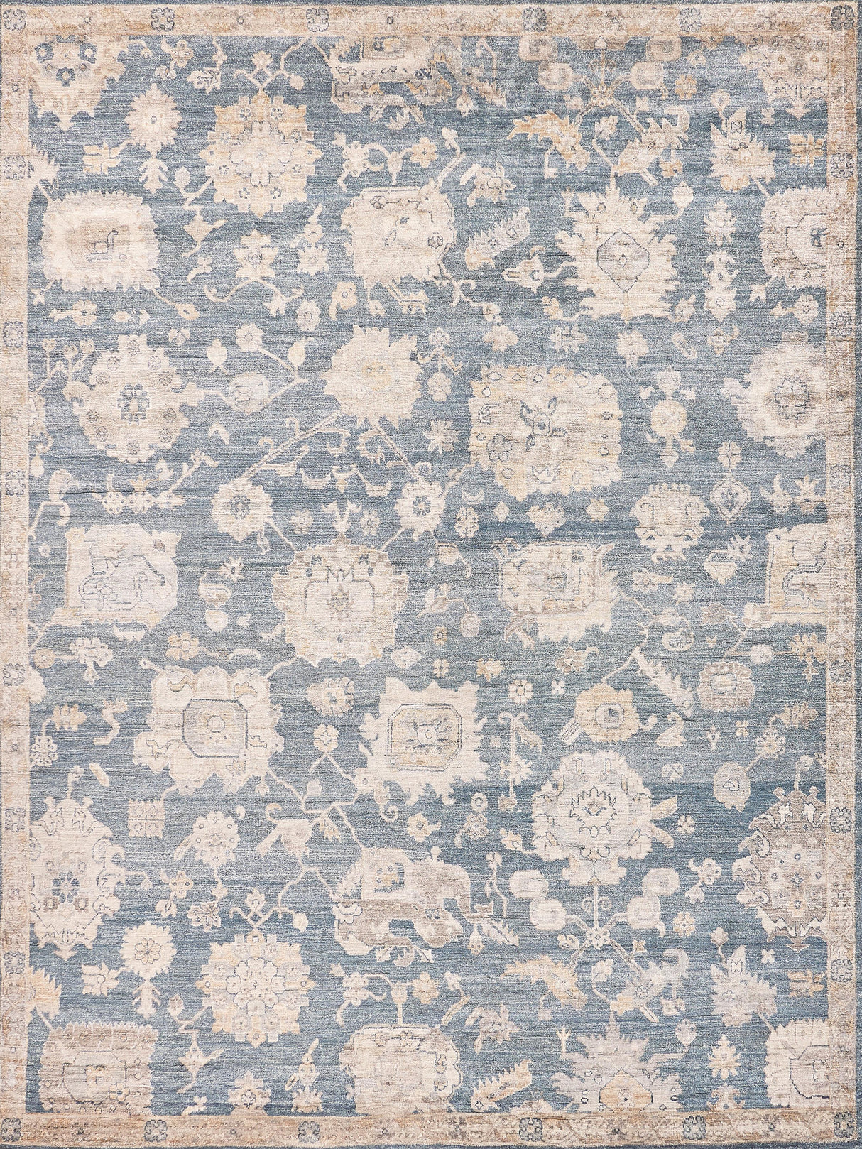 Exquisite Rugs Museum Hand-knotted Bamboo Silk 3496 Medium Blue 9' x 12' Area Rug