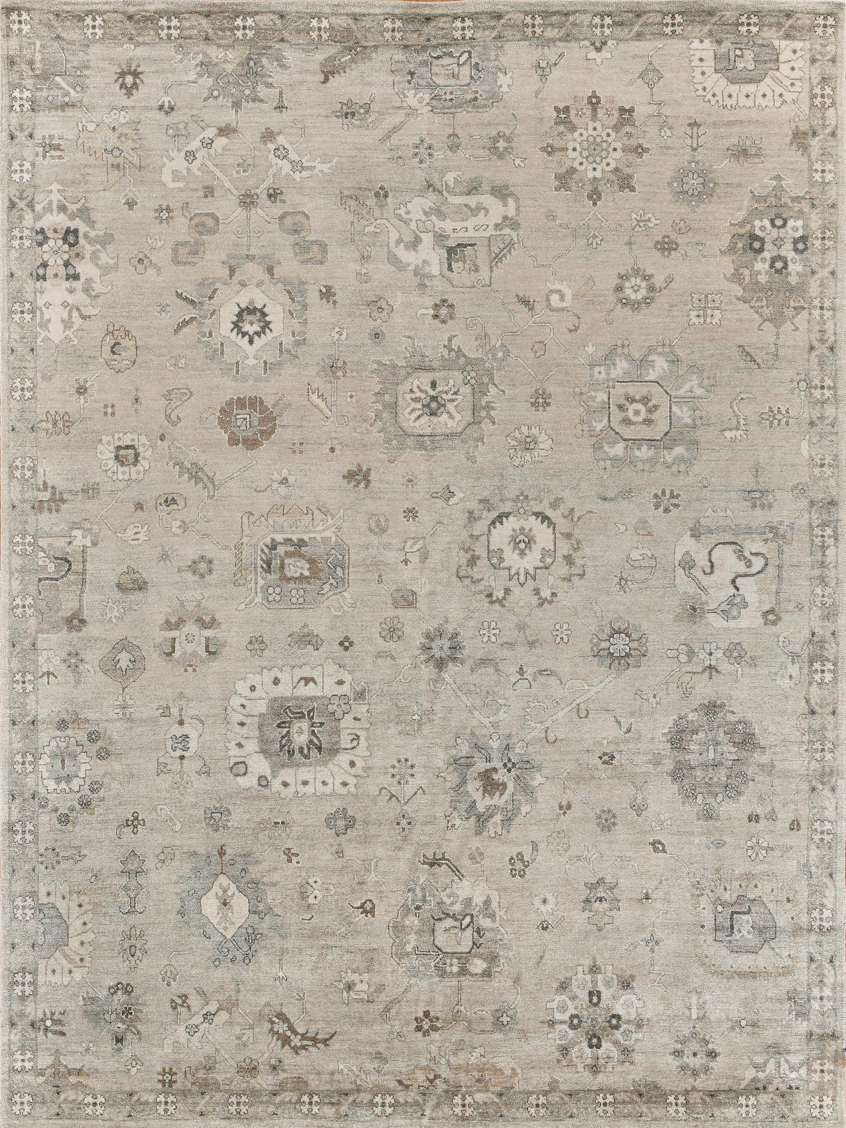 Exquisite Museum Hand-knotted Bamboo Silk Pewter Area Rug 6.0'X9.0' Rug