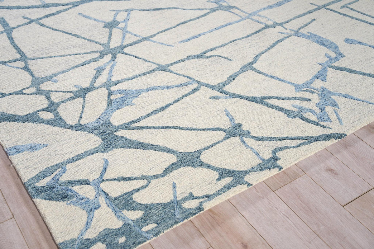 Exquisite Rugs Mystic Hand-tufted New Zealand Wool 6304 Navy 14' x 18' Area Rug