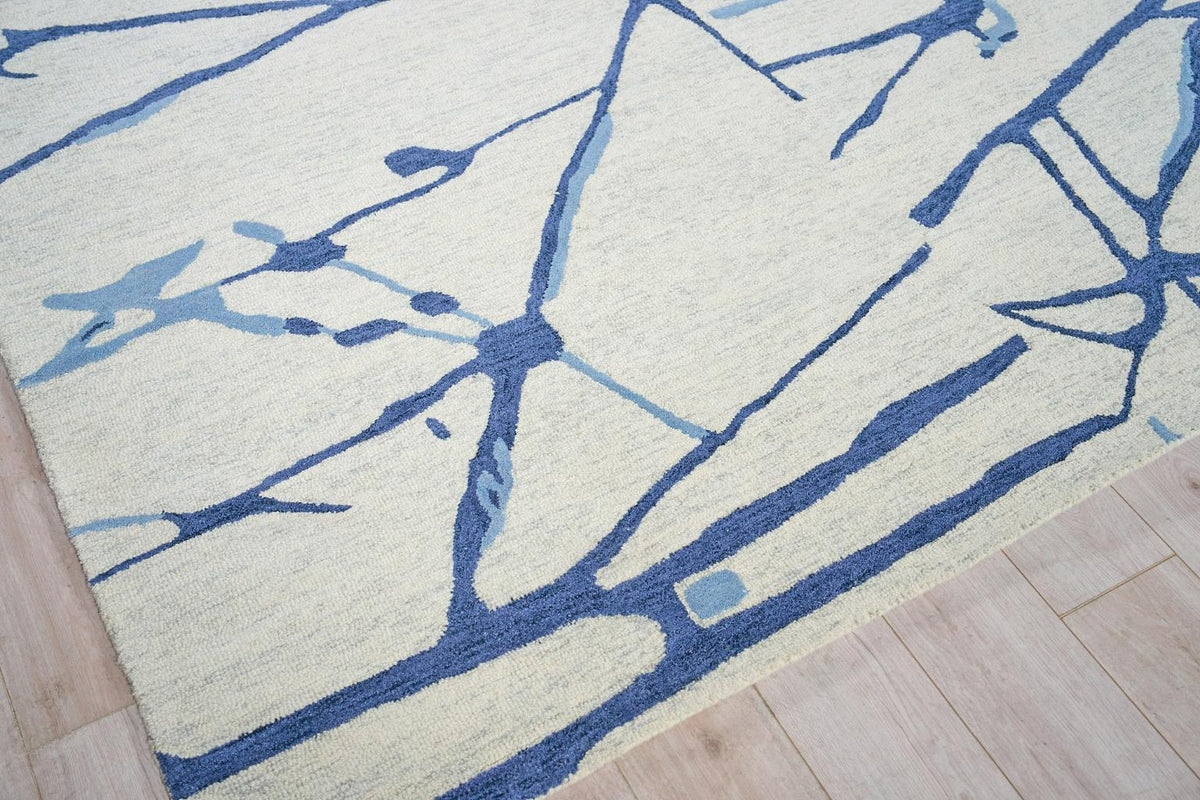 Exquisite Rugs Mystic Hand-tufted New Zealand Wool 6305 Navy 18' x 14' Area Rug