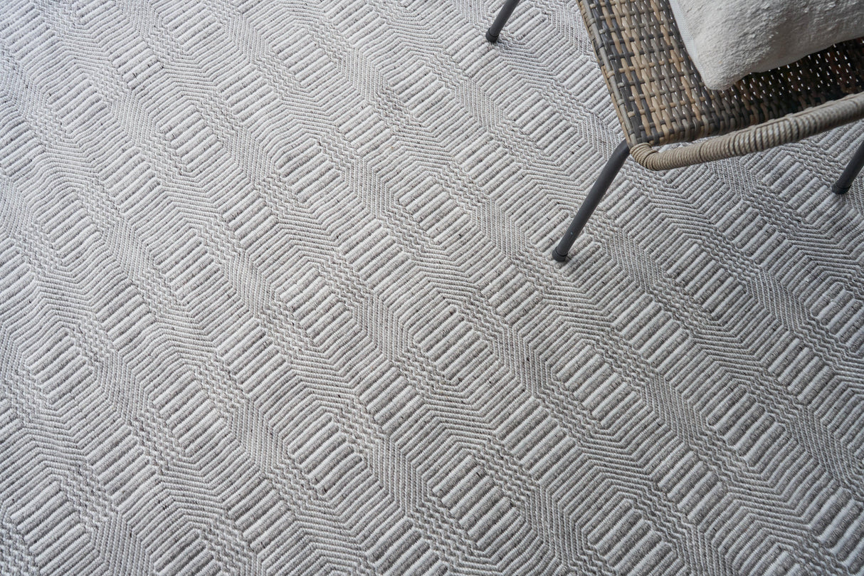Exquisite Rugs Naples Indoor/Outdoor Flatweave PET yarn 4882 Ivory/Gray 4' x 6' Area Rug