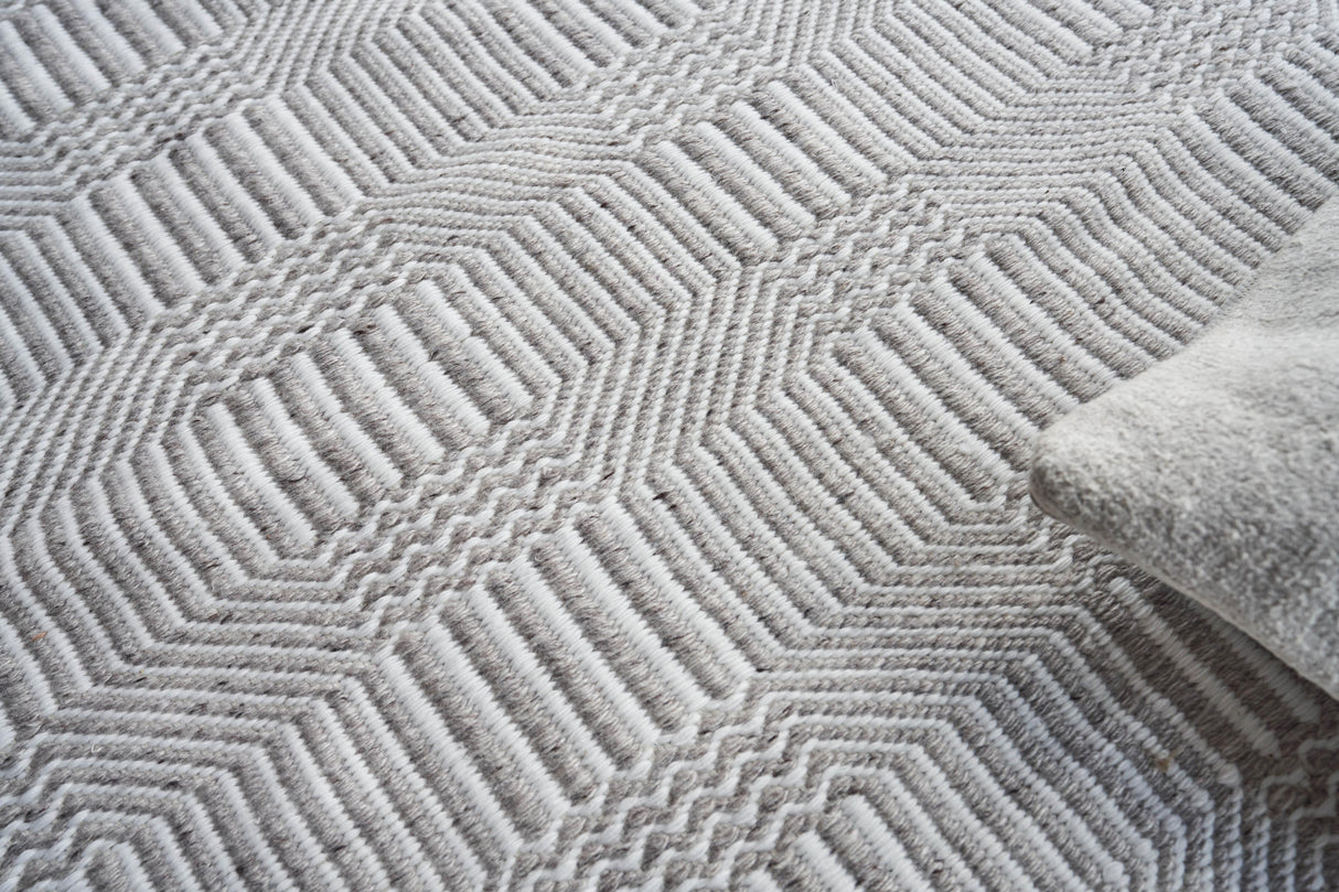 Exquisite Rugs Naples Indoor/Outdoor Flatweave PET yarn 4882 Ivory/Gray 5' x 8' Area Rug