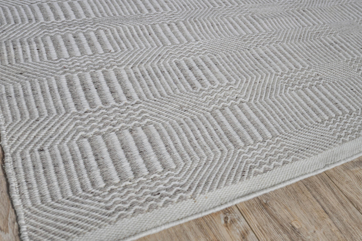 Exquisite Rugs Naples Indoor/Outdoor Flatweave PET yarn 4882 Ivory/Gray 6' x 9' Area Rug