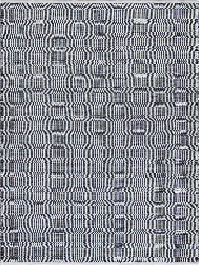 Exquisite Rugs Naples Indoor/Outdoor Flatweave PET yarn 4883 Ivory/Black 9' x 12' Area Rug