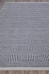 Exquisite Rugs Naples Indoor/Outdoor Flatweave PET yarn 4883 Ivory/Black 9' x 12' Area Rug