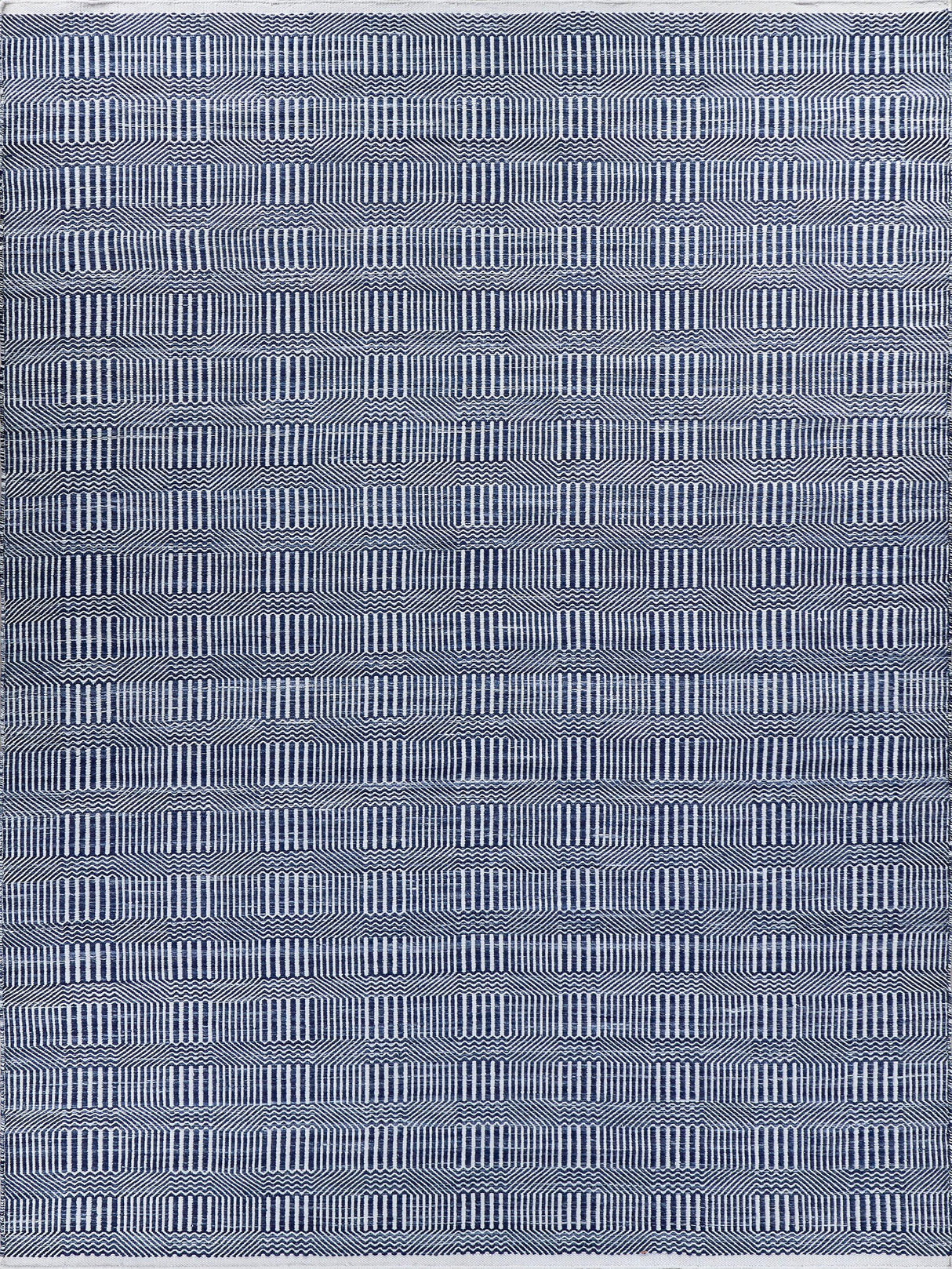Exquisite Naples Indoor/Outdoor Flatweave PET yarn Ivory/Blue Area Rug 12.0'X15.0' Rug