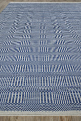 Exquisite Rugs Naples Indoor/Outdoor Flatweave PET yarn 4884 Ivory/Blue 12' x 15' Area Rug
