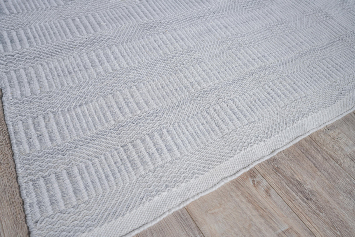 Exquisite Rugs Naples Indoor/Outdoor Flatweave PET yarn 4981 Light Silver 12' x 15' Area Rug