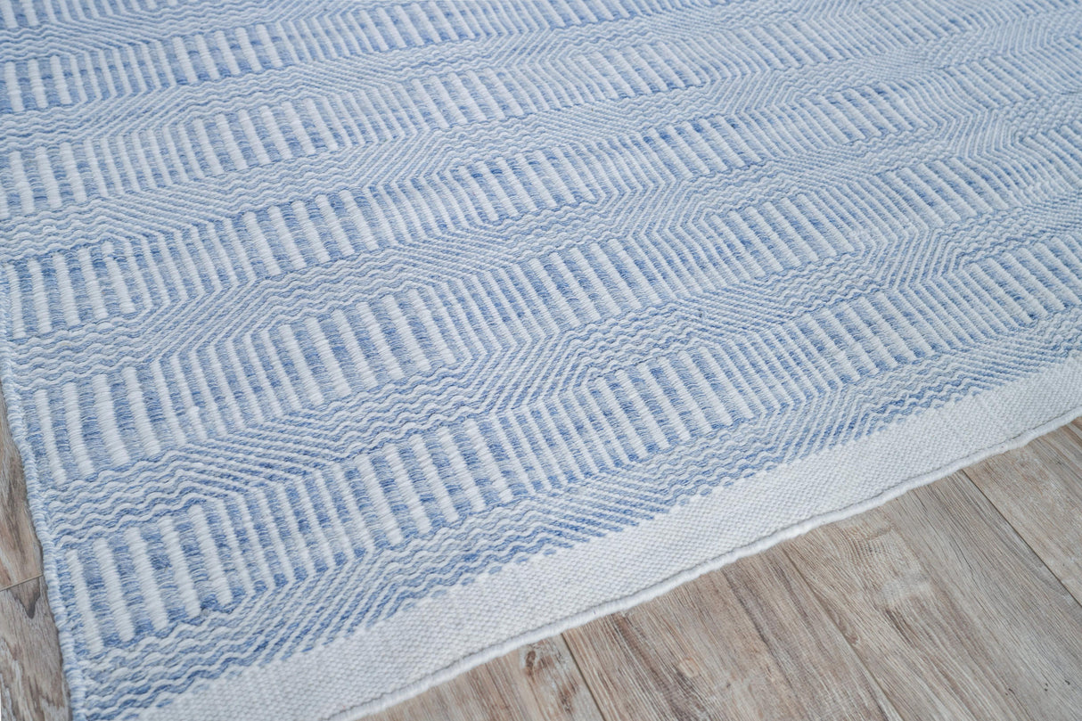 Exquisite Rugs Naples Indoor/Outdoor Flatweave PET yarn 4983 Light Blue 9' x 12' Area Rug