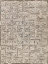 Exquisite Natural Hide Hand-stitched Leather Hide Gray/Ivory Area Rug 5.0'X8.0' Rug