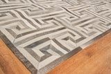 Exquisite Rugs Natural Hide Hand-stitched Leather Hide 2008 Gray/Ivory 5' x 8' Area Rug