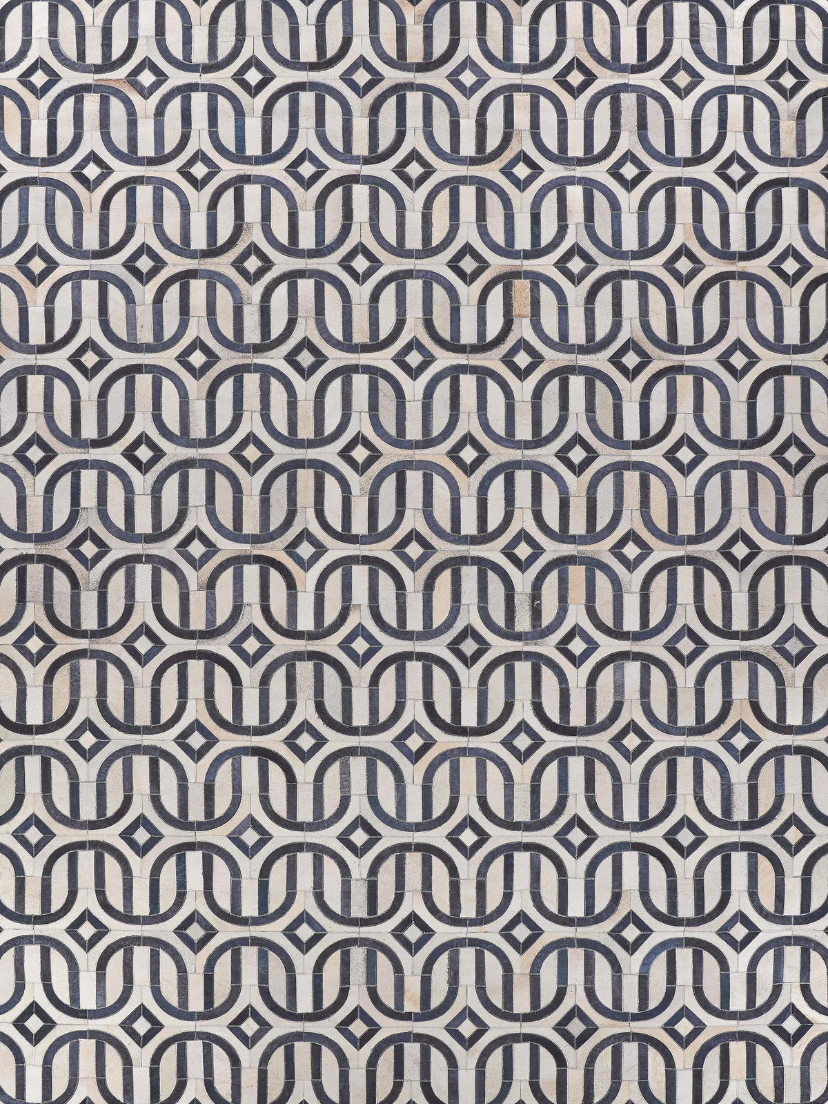 Exquisite Rugs Natural Hide Hand-stitched Leather Hide 2142 Silver/Blue 8' x 11' Area Rug