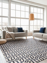 Exquisite Rugs Natural Hide Hand-stitched Leather Hide 2142 Silver/Blue 11' x 8' Area Rug