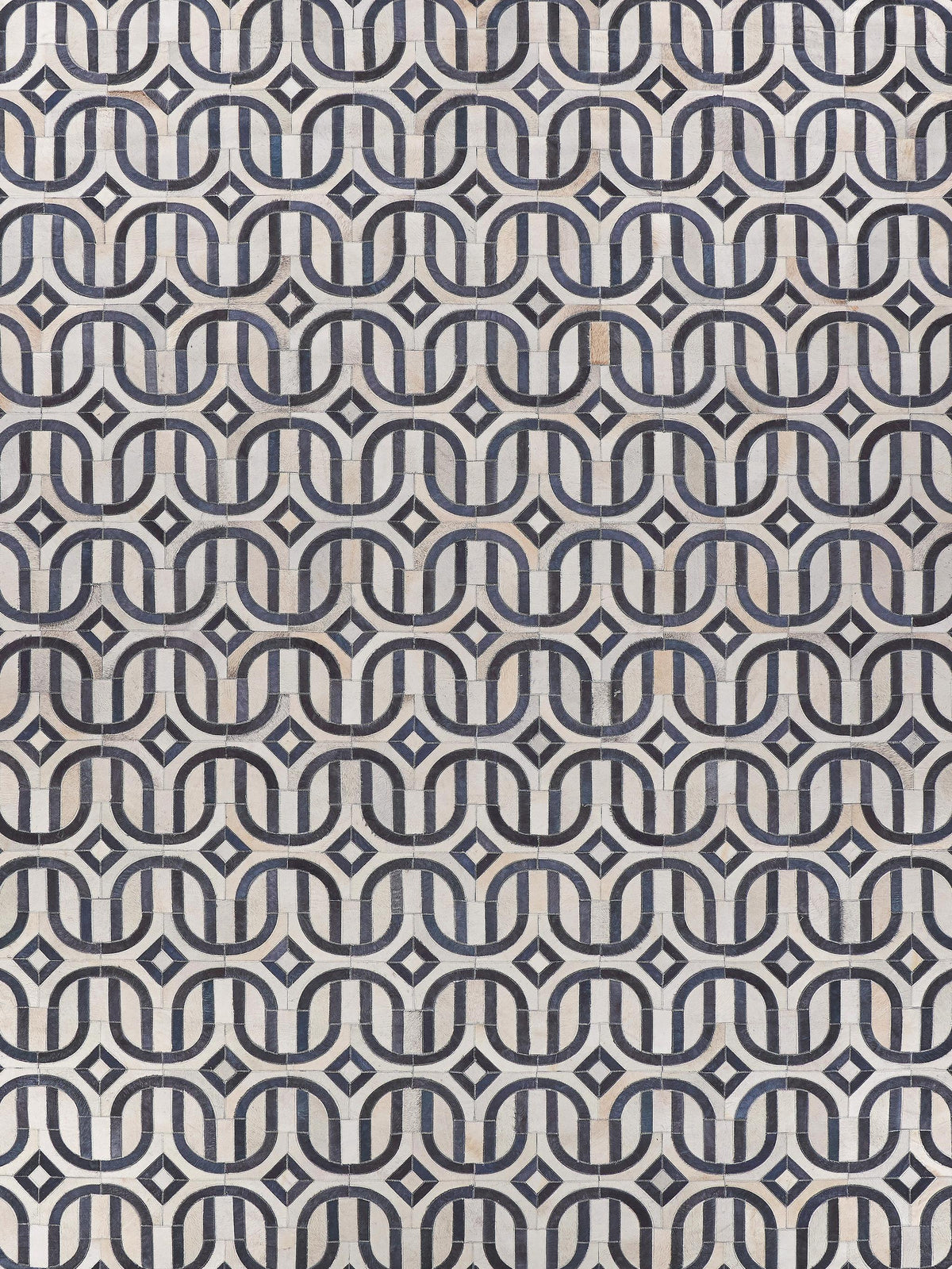 Exquisite Natural Hide Hand-stitched Leather Hide Silver/Blue Area Rug 8.0'X11.0' Rug