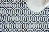 Exquisite Rugs Natural Hide Hand-stitched Leather Hide 2142 Silver/Blue 11' x 8' Area Rug