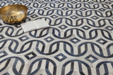 Exquisite Rugs Natural Hide Hand-stitched Leather Hide 2142 Silver/Blue 11' x 8' Area Rug