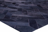 Exquisite Rugs Natural Hide Hand-stitched Leather Hide 2158 Blue 5' x 8' Area Rug