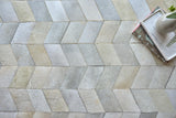 Exquisite Rugs Natural Hide Hand-stitched Leather Hide 3303 Ivory 5' x 8' Area Rug