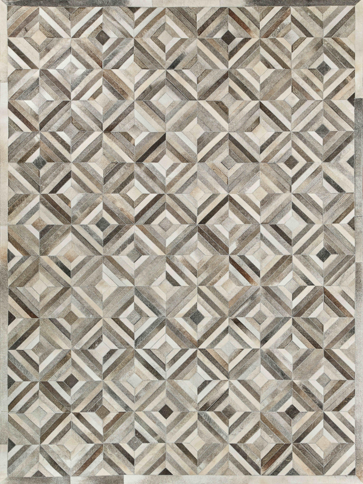 Exquisite Rugs Natural Hide Hand-stitched Leather Hide 3361 Silver 5' x 8' Area Rug
