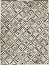 Exquisite Rugs Natural Hide Hand-stitched Leather Hide 3361 Silver 5' x 8' Area Rug