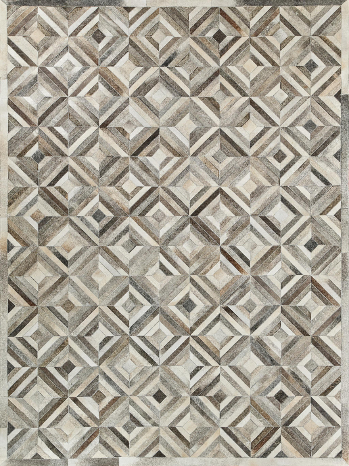 Exquisite Natural Hide Hand-stitched Leather Hide Silver Area Rug 5.0'X8.0' Rug