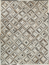 Exquisite Natural Hide Hand-stitched Leather Hide Silver Area Rug 5.0'X8.0' Rug