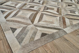 Exquisite Rugs Natural Hide Hand-stitched Leather Hide 3361 Silver 5' x 8' Area Rug