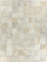 Exquisite Natural Hide Hand-stitched Leather Hide White Area Rug 9.5'X13.5' Rug