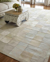 Exquisite Rugs Natural Hide Hand-stitched Leather Hide 8264 White 9.5' x 13.5' Area Rug