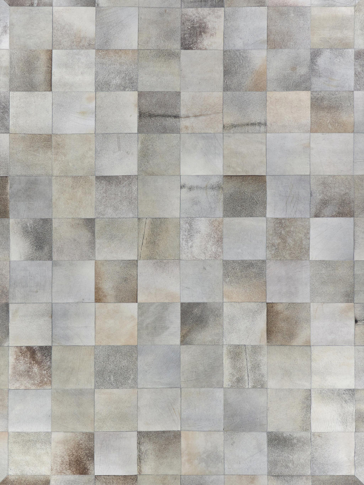 Exquisite Natural Hide Hand-stitched Leather Hide Silver Area Rug 5.0'X8.0' Rug