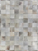 Exquisite Natural Hide Hand-stitched Leather Hide Silver Area Rug 5.0'X8.0' Rug
