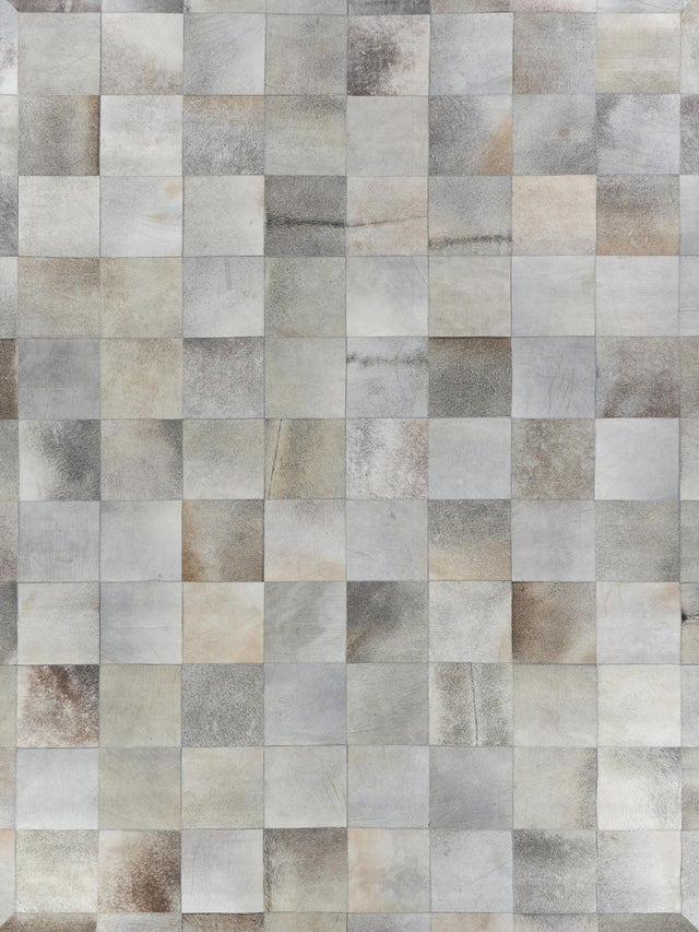 Exquisite Rugs Natural Hide Hand-stitched Leather Hide 9756 Silver 5' x 8' Area Rug