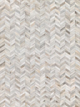 Exquisite Natural Hide Hand-stitched Leather Hide White/Silver Area Rug 9.5'X13.5' Rug