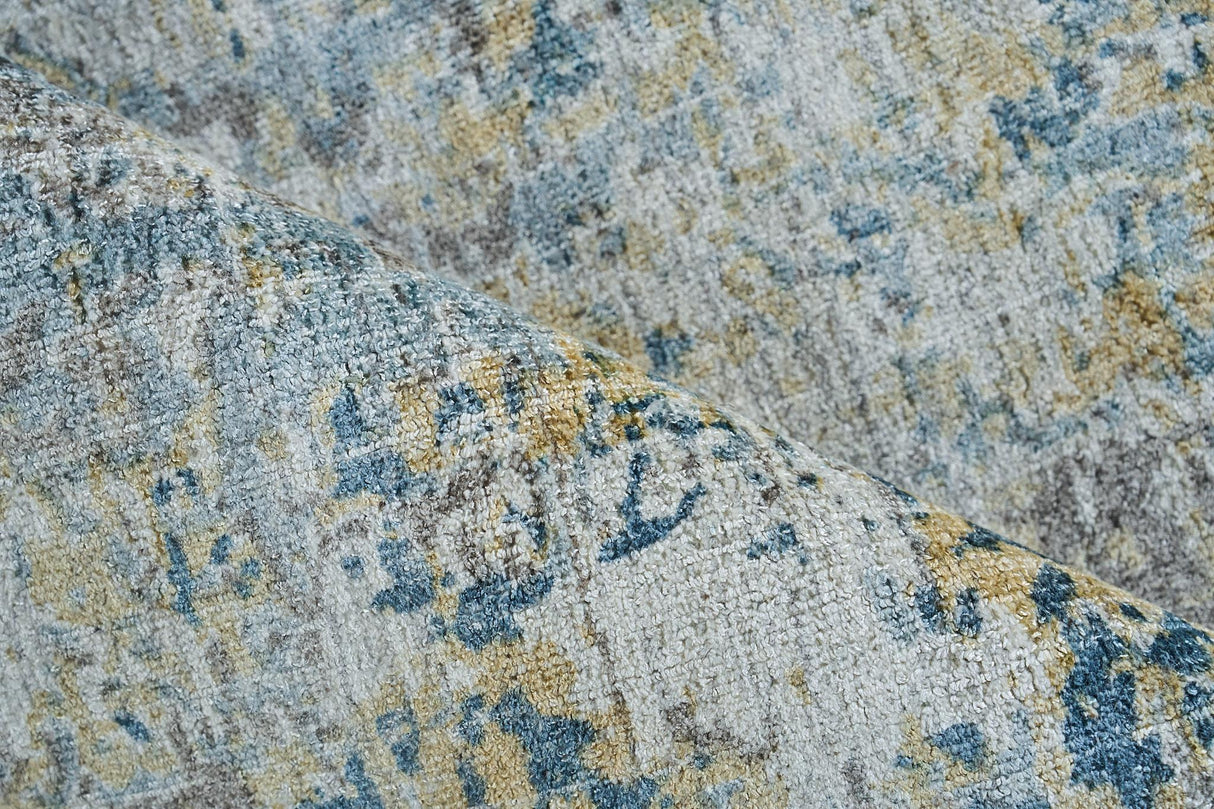 Exquisite Rugs Nightfall Hand-loomed Wool/Bamboo Silk 6330 Gold/Brown 6' x 9' Area Rug