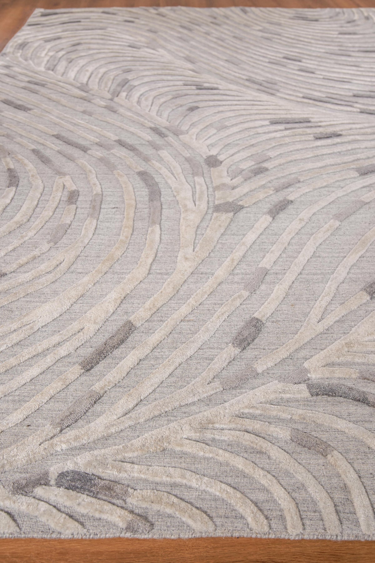 Exquisite Rugs Overture Hand-loomed Wool/Bamboo Silk 4519 Gray 10' x 14' Area Rug
