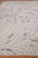 Exquisite Rugs Overture Hand-loomed Wool/Bamboo Silk 4519 Gray 10' x 14' Area Rug