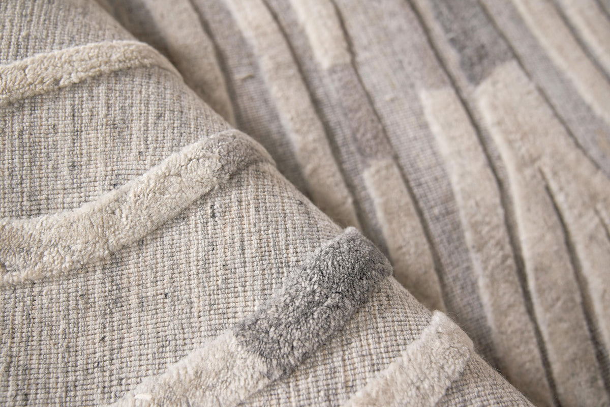 Exquisite Rugs Overture Hand-loomed Wool/Bamboo Silk 4519 Gray 10' x 14' Area Rug