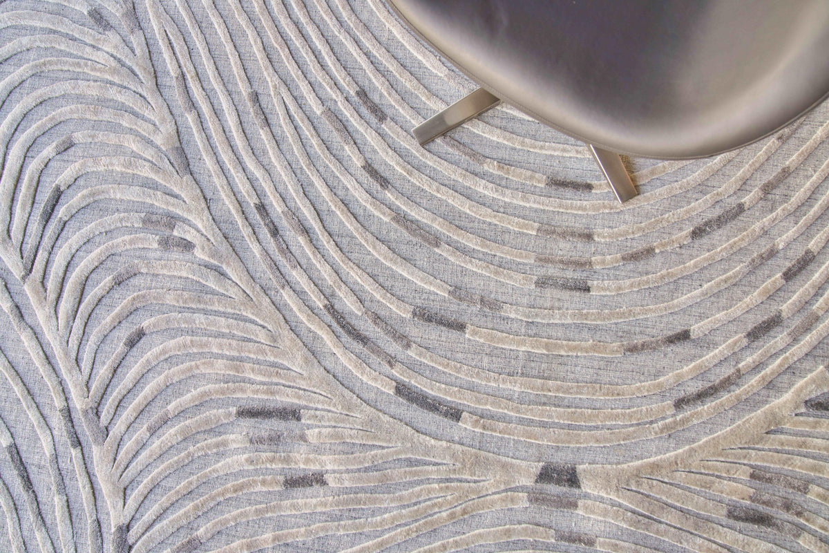 Exquisite Rugs Overture Hand-loomed Wool/Bamboo Silk 4519 Gray 10' x 14' Area Rug