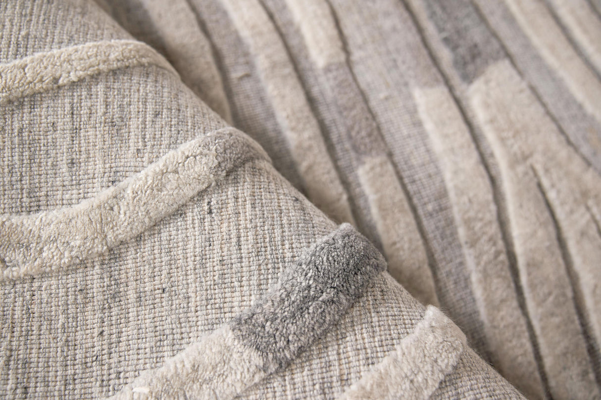 Exquisite Rugs Overture Hand-loomed Wool/Bamboo Silk 4519 Gray 8' x 10' Area Rug