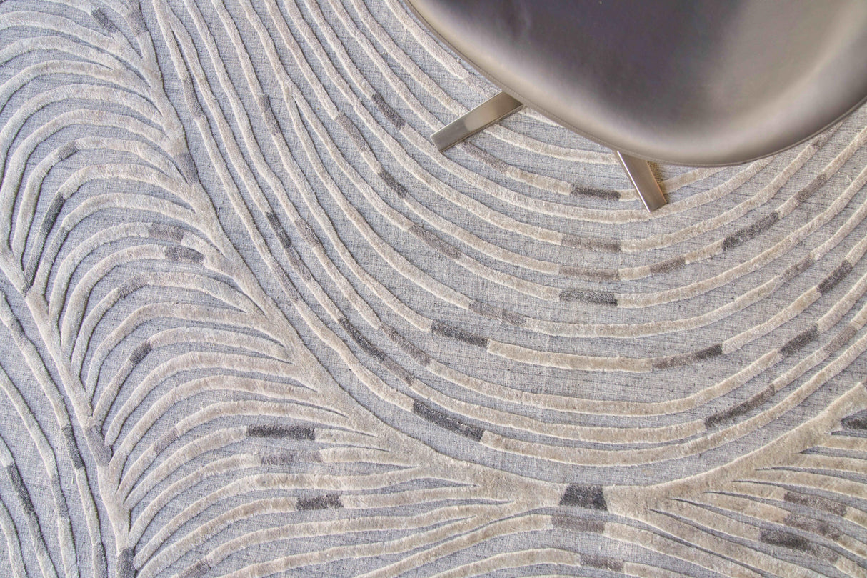 Exquisite Rugs Overture Hand-loomed Wool/Bamboo Silk 4519 Gray 8' x 10' Area Rug