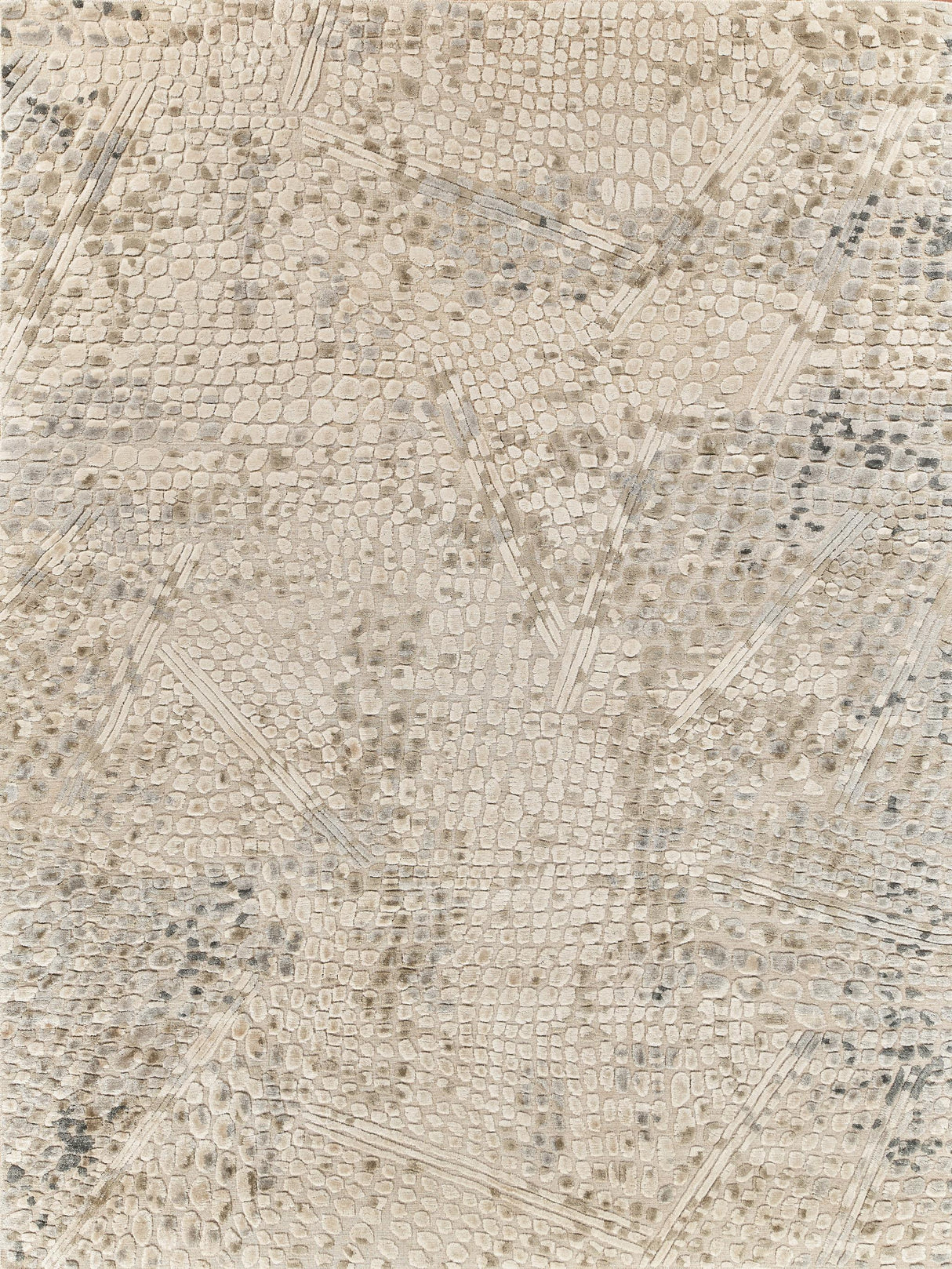 Exquisite Overture Hand-loomed Wool/Bamboo Silk Beige Area Rug 10.0'X14.0' Rug