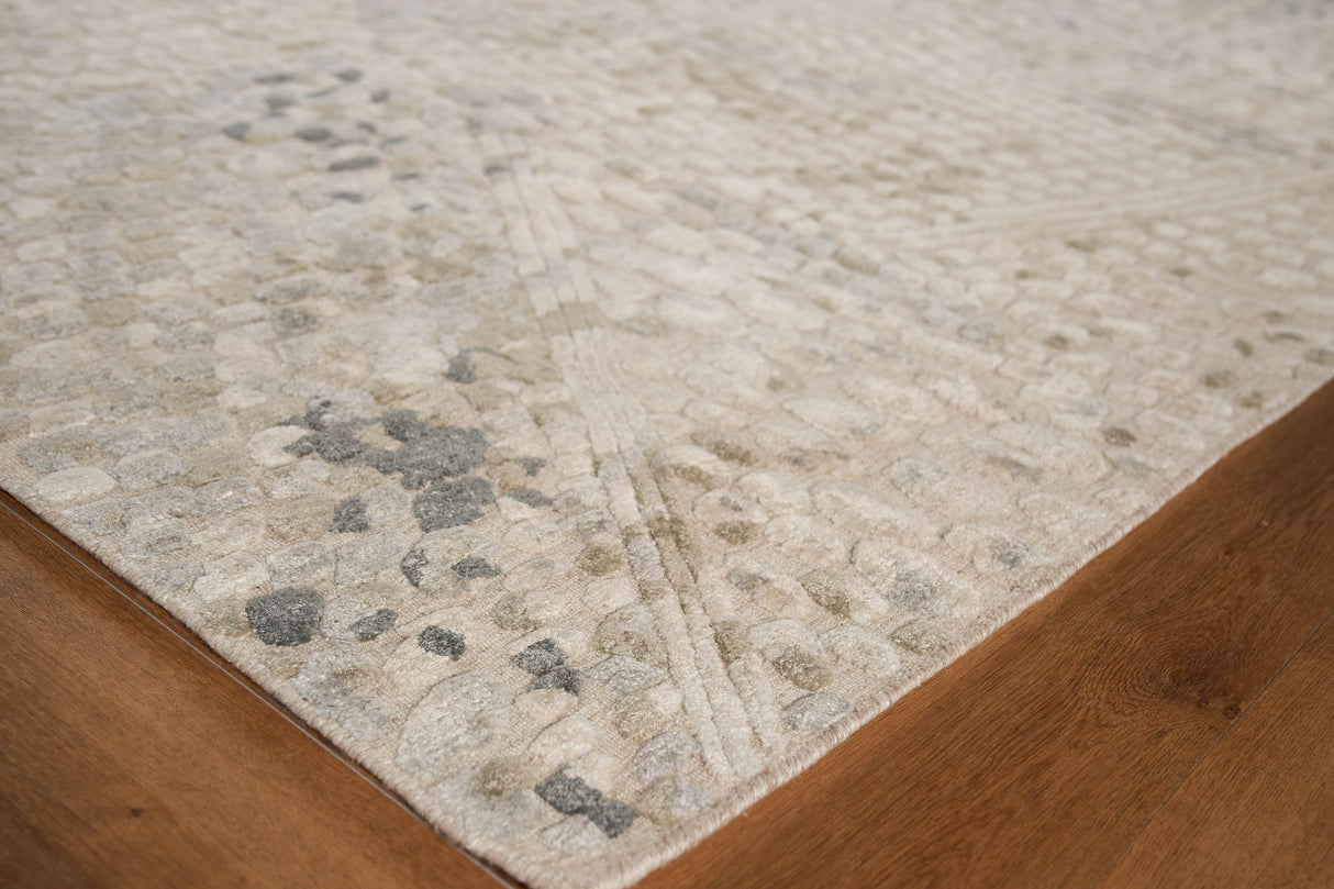 Exquisite Rugs Overture Hand-loomed Wool/Bamboo Silk 4521 Beige 10' x 14' Area Rug