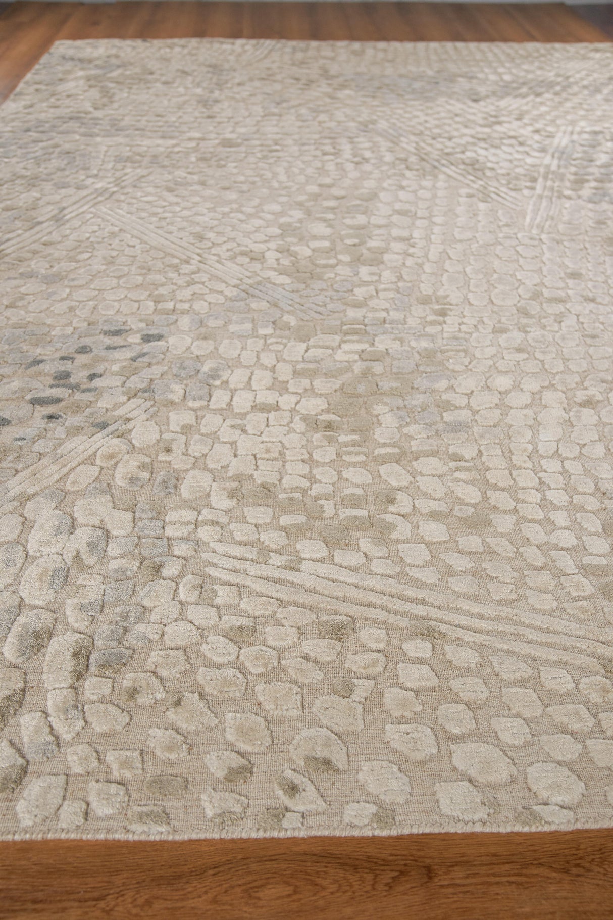 Exquisite Rugs Overture Hand-loomed Wool/Bamboo Silk 4521 Beige 12' x 15' Area Rug