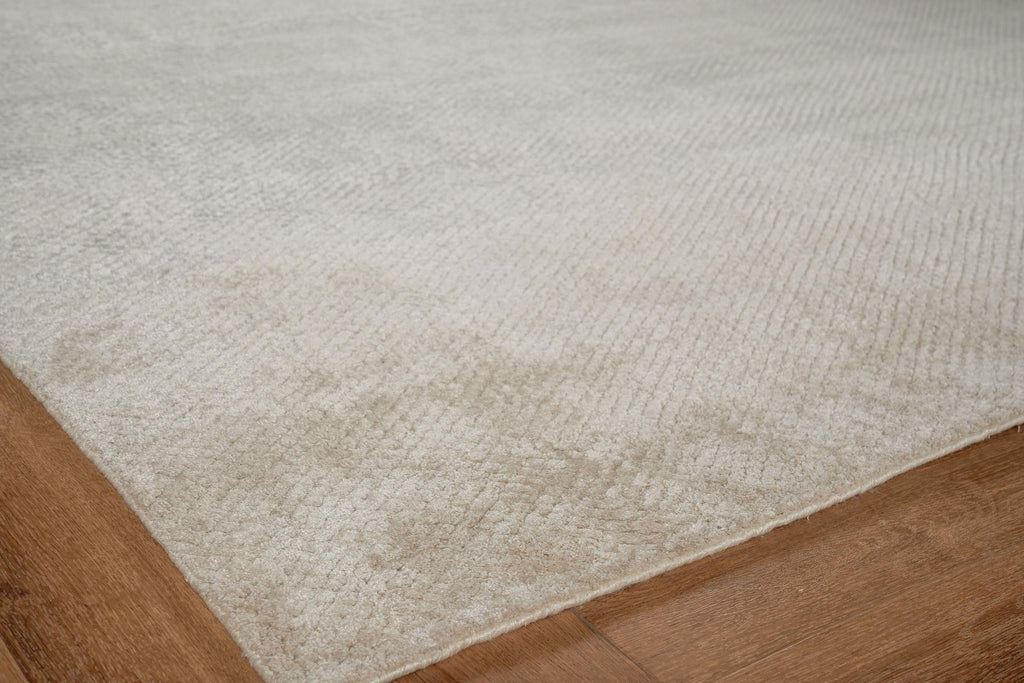 Exquisite Pearl Hand-loomed Bamboo Silk Beige Area Rug 10.0'X14.0' Rug